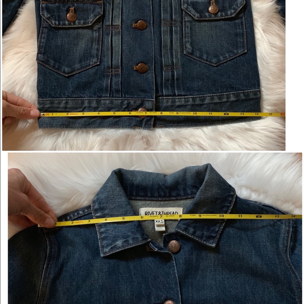 Madewell Rivet and Thread denim jean jacket xxs - Picture 7 of 8